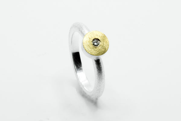 Ring: Silber 925/... Gold 900 Brillant
