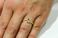 Ring: 750er Gelbgold mit Turmalin 0,11 ct und Brillant 0,10ct.