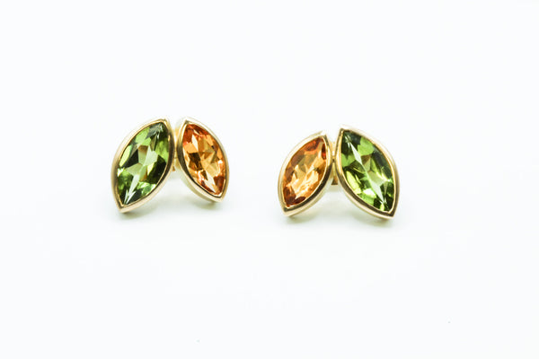 Ohrstecker: Gold 750/... Citrin, Peridot