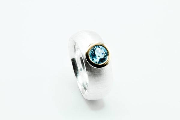 Ring: Silber 925/... Gold 750/.. Topas