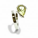 Ring aus 585er Weißgold mit Lemonquarz