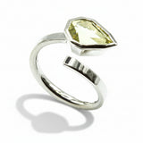 Ring aus 585er Weißgold mit Lemonquarz