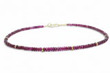 Kette: Royalpurple Granat und 750er Gelbgold