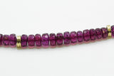 Kette: Royalpurple Granat und 750er Gelbgold