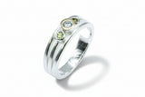 Ring aus 925 Silber und 750 Gold mit Topas und Peridot