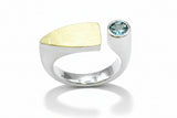 Ring aus 925 Silber mit 900 Gold und Topas