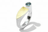Ring aus 925 Silber mit 900 Gold und Topas