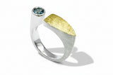 Ring aus 925 Silber mit 900 Gold und Topas