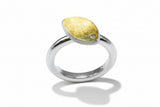 Ring aus 925er Silber mit 900 Gold und einem Brillant 0,02 ct.