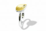 Ring aus 925er Silber mit 900 Gold und einem Brillant 0,02 ct.