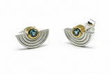 Ohrstecker aus 925 Silber, 750 Gold und Topas