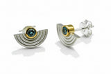 Ohrstecker aus 925 Silber, 750 Gold und Topas