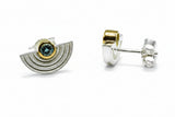 Ohrstecker aus 925 Silber, 750 Gold und Topas