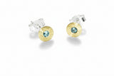 Ohrstecker aus 925 Silber und 900 Gold mit Topas