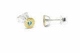 Ohrstecker aus 925 Silber und 900 Gold mit Topas