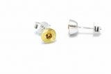 Ohrstecker aus 925 Silber und 900 Gold mit Citrin