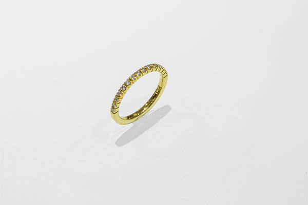 Ring: Memoire Ring, 750er Gelbgold mit Brillanten